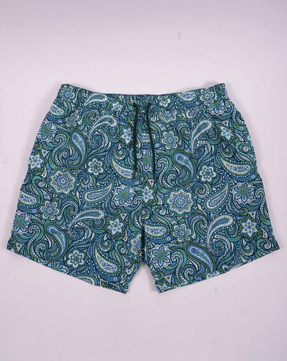 Pretty Green Itchycoo Paisley Badeshorts Grün