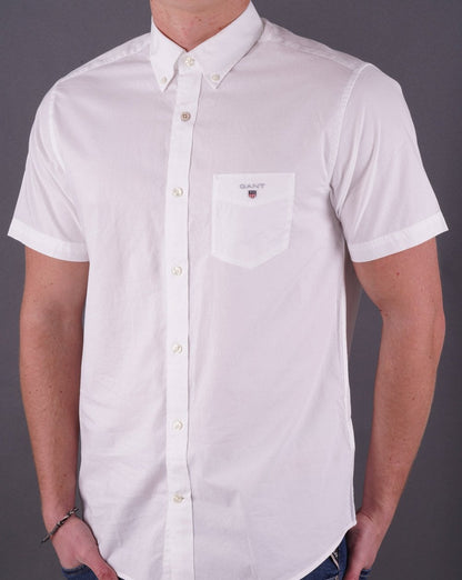 Gant Broadcloth Kurzarmhemd Weiß