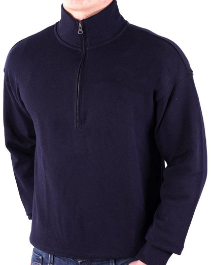 Benetton Sweatshirt mit Viertelreißverschluss in Marineblau