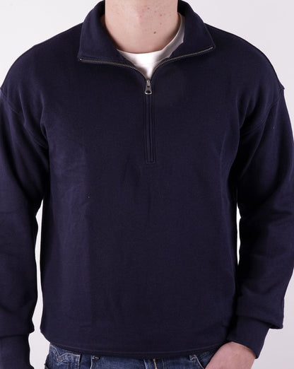 Benetton Sweatshirt mit Viertelreißverschluss in Marineblau