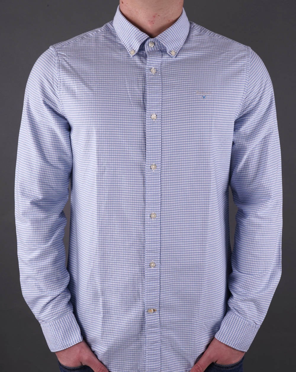 Barbour – Gingham Oxtown-Hemd, Himmelblau