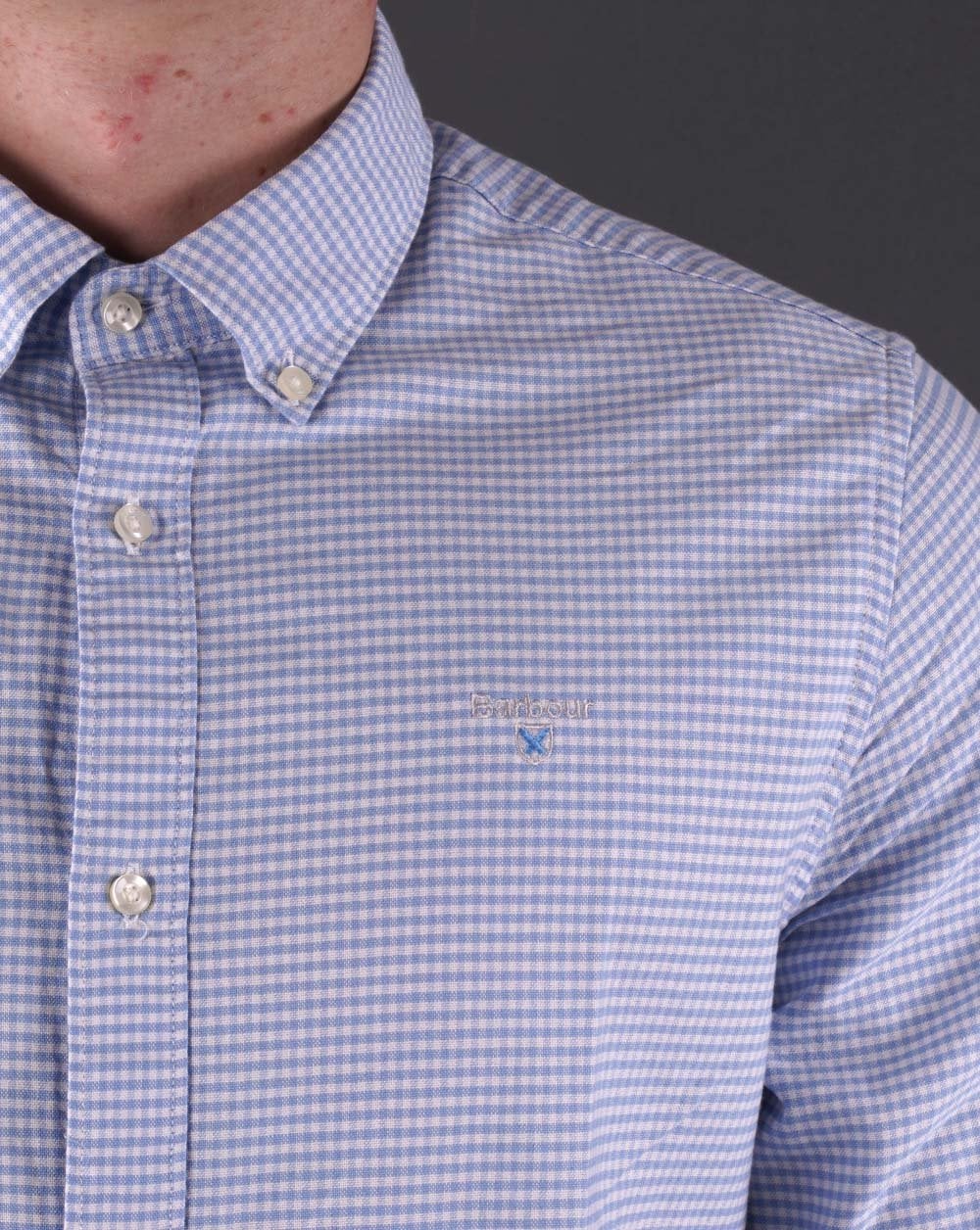 Barbour – Gingham Oxtown-Hemd, Himmelblau