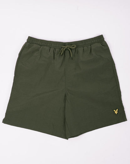 Lyle &amp; Scott Logo-Badeshorts Olivgrün