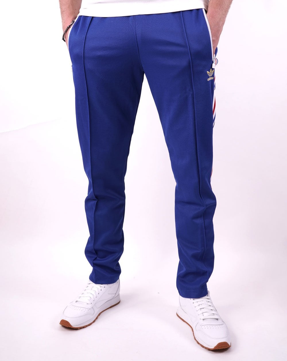 Adidas Originals F Beckenbauer Trainingshose Royal Rot Weiß