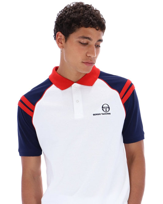 Sergio Tacchini Sergio Tacchini Cortona Poloshirt Weiß/Marineblau
