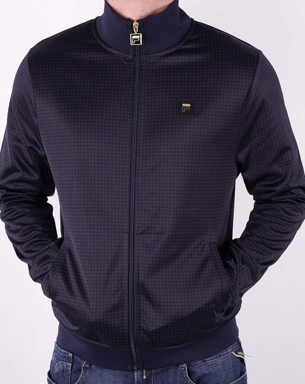 Fila – Trainingsjacke „Gold Houndstooth“ in Marineblau