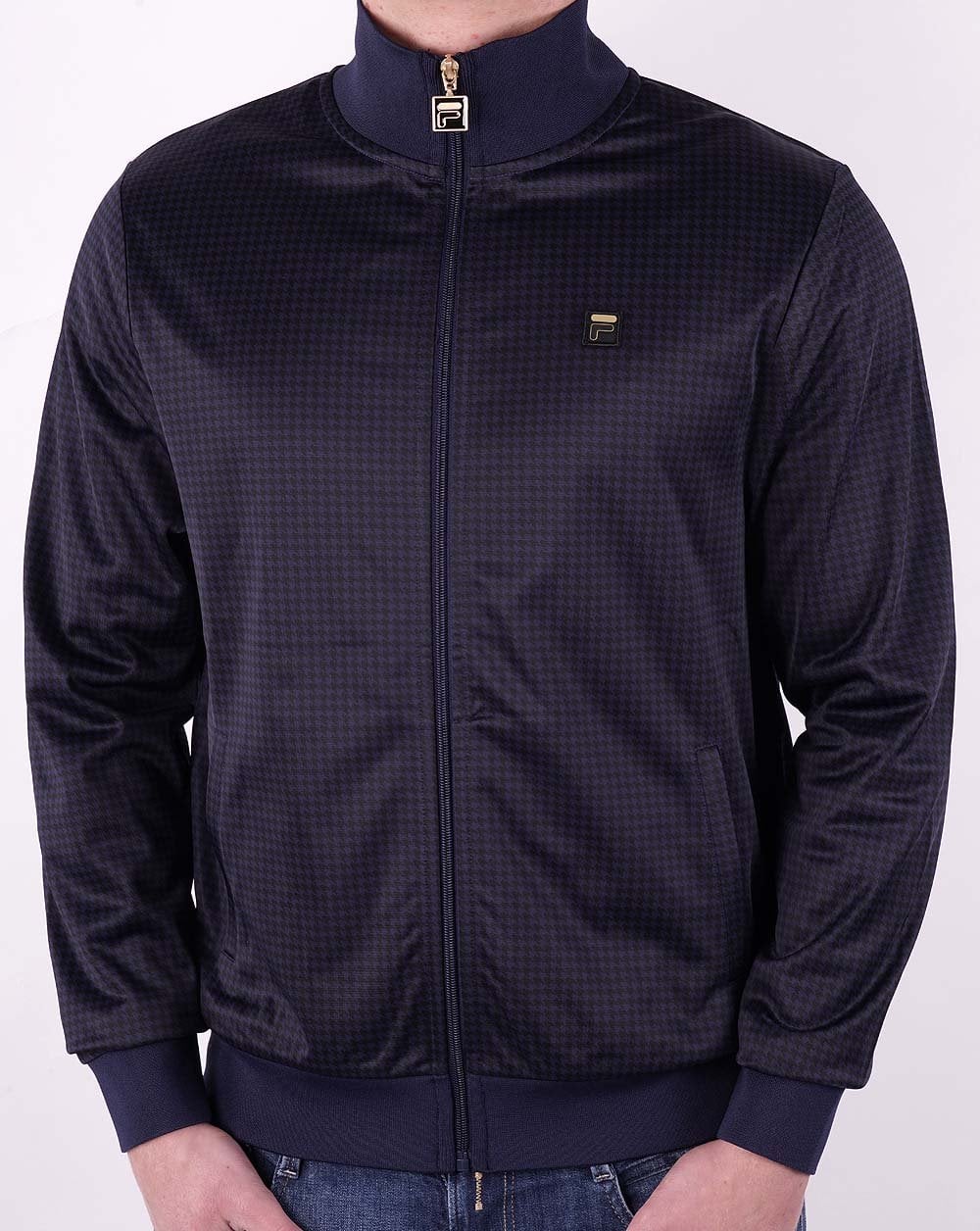 Fila – Trainingsjacke „Gold Houndstooth“ in Marineblau