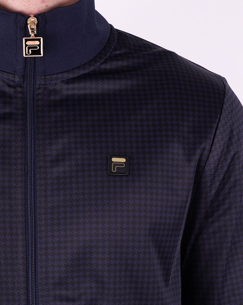 Fila – Trainingsjacke „Gold Houndstooth“ in Marineblau
