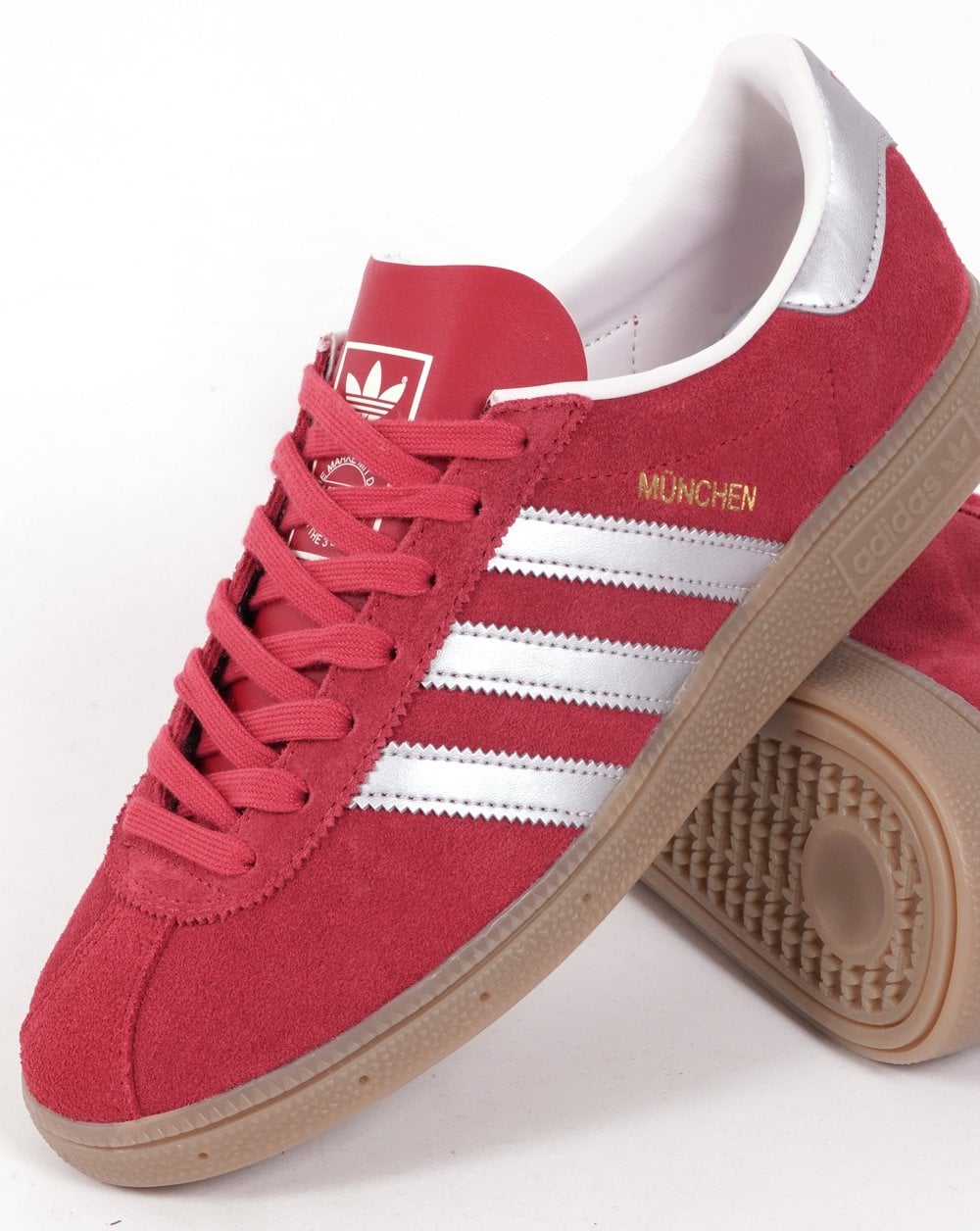 Adidas Munchen Trainers Scarlet/Silver/Gum