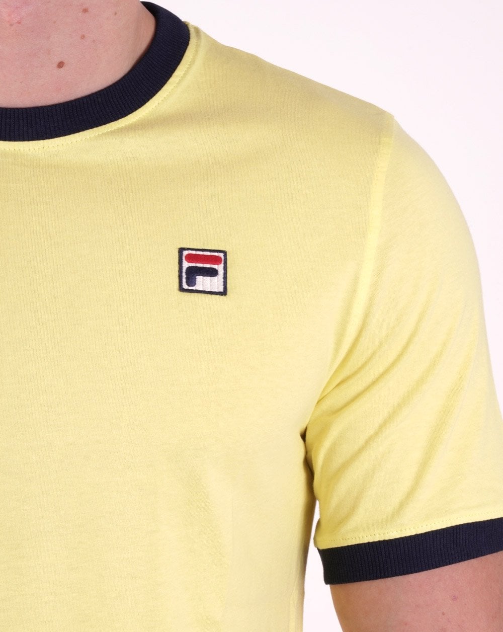 Fila Vintage Ringer T-Shirt Gelb/Marineblau