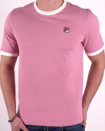 Fila Vintage Ringer T-Shirt Fingerhut Pink/Off White