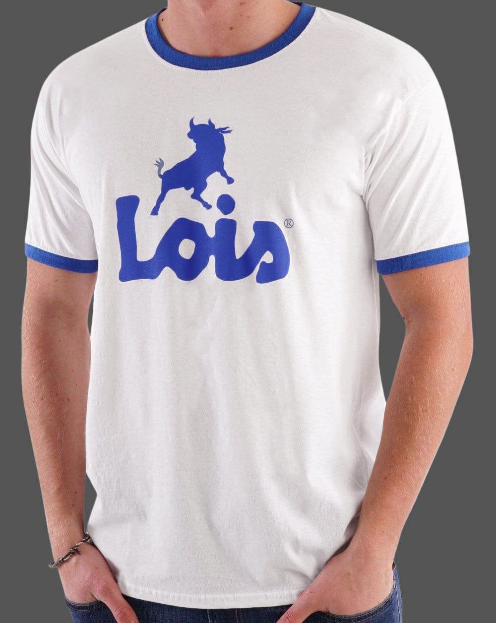 Lois Ringer Logo T-Shirt Weiß/Royal