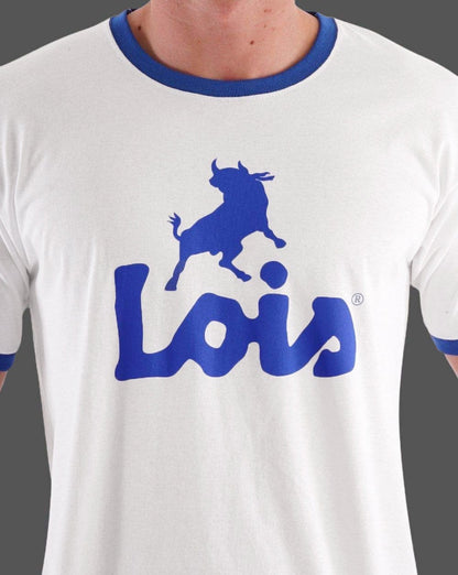 Lois Ringer Logo T-Shirt Weiß/Royal