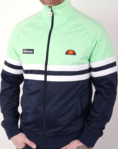 Ellesse – Rimini Trainingsjacke in Marineblau und Pastellgrün