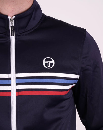 Sergio Tacchini Trainingsoberteil mit mehreren Streifen in Marineblau