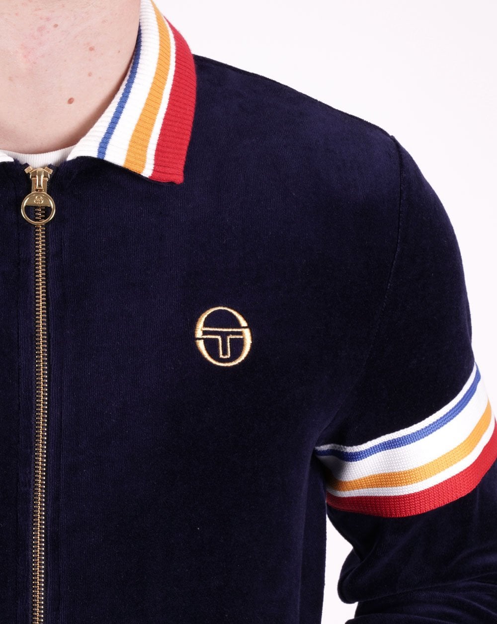 Sergio Tacchini Goran Velours-Trainingsoberteil, Marineblau