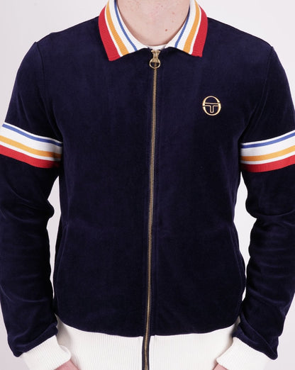 Sergio Tacchini Goran Velours-Trainingsoberteil, Marineblau