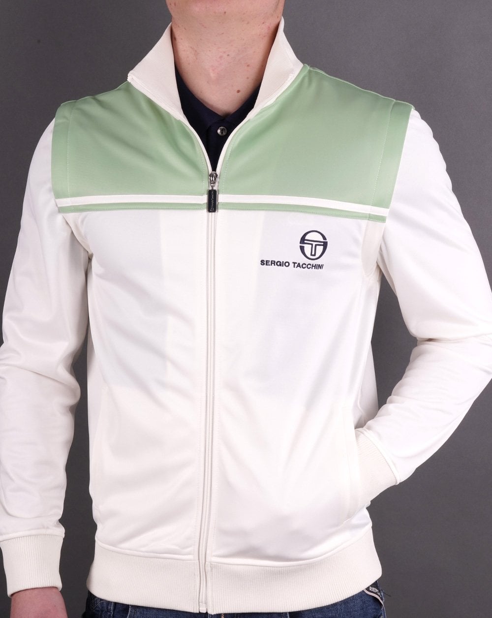 Sergio Tacchini Young Line Zip Off Trainingstop Gardenia Grün