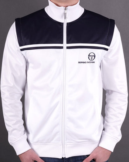 Sergio Tacchini Young Line Zip Off Trainingsoberteil Weiß/Marineblau
