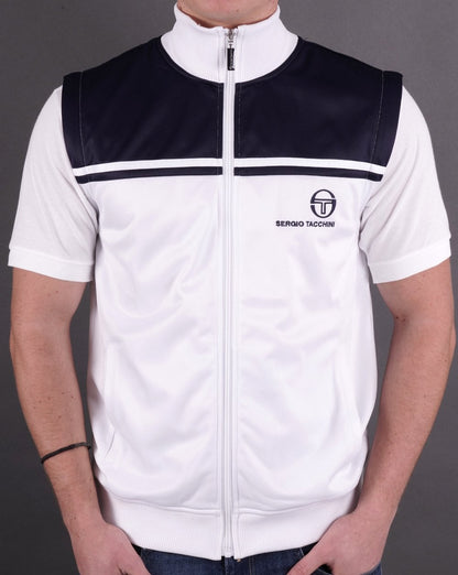 Sergio Tacchini Young Line Zip Off Trainingsoberteil Weiß/Marineblau