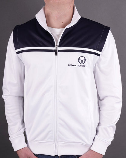 Sergio Tacchini Young Line Zip Off Trainingsoberteil Weiß/Marineblau