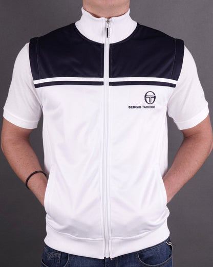 Sergio Tacchini Young Line Zip Off Trainingsoberteil Weiß/Marineblau