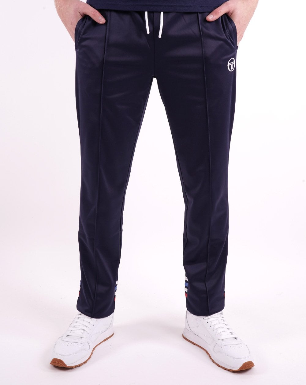 Sergio Tacchini – Trainingshose mit mehreren Streifen, Marineblau
