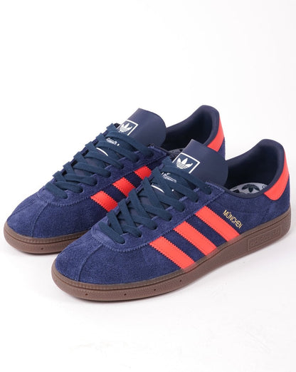Adidas München Sneaker Marineblau Leuchtend Rot