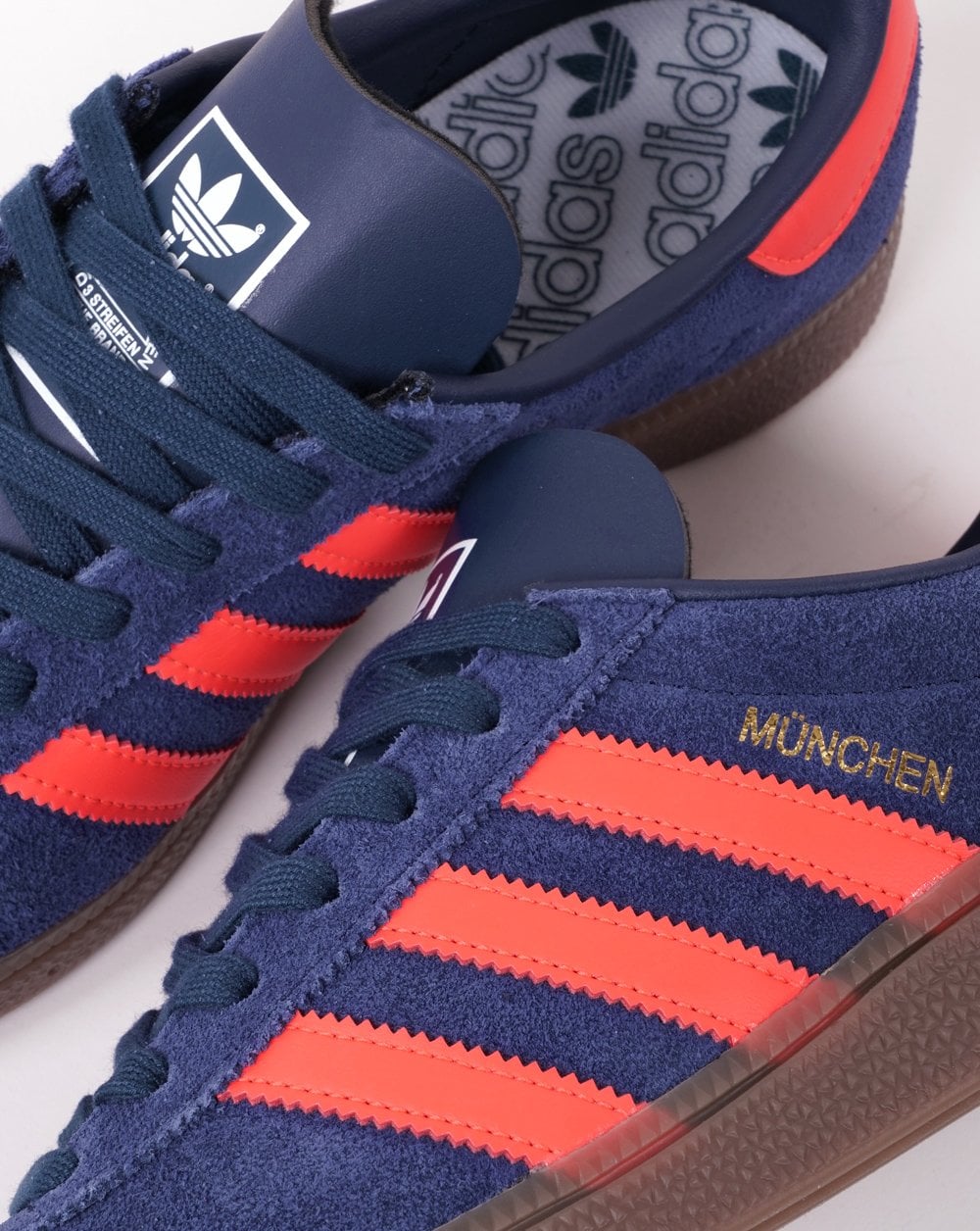 Adidas Munchen Trainers Navy Bright Red