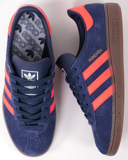 Adidas München Sneaker Marineblau Leuchtend Rot