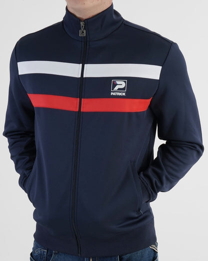 Patrick Stripe Track Top Marineblau Weiß Rot