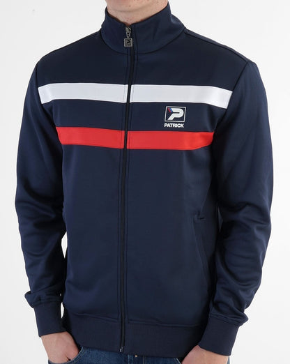 Patrick Stripe Track Top Marineblau Weiß Rot