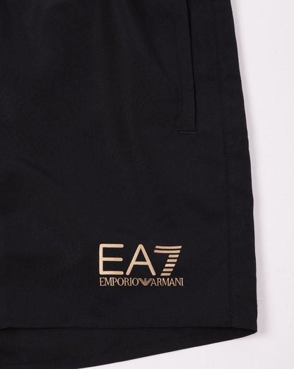EA7 Emporio Armani Badeshorts Schwarz/Gold