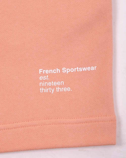 Lacoste – Bestickte Fleece-Shorts in Pfirsich