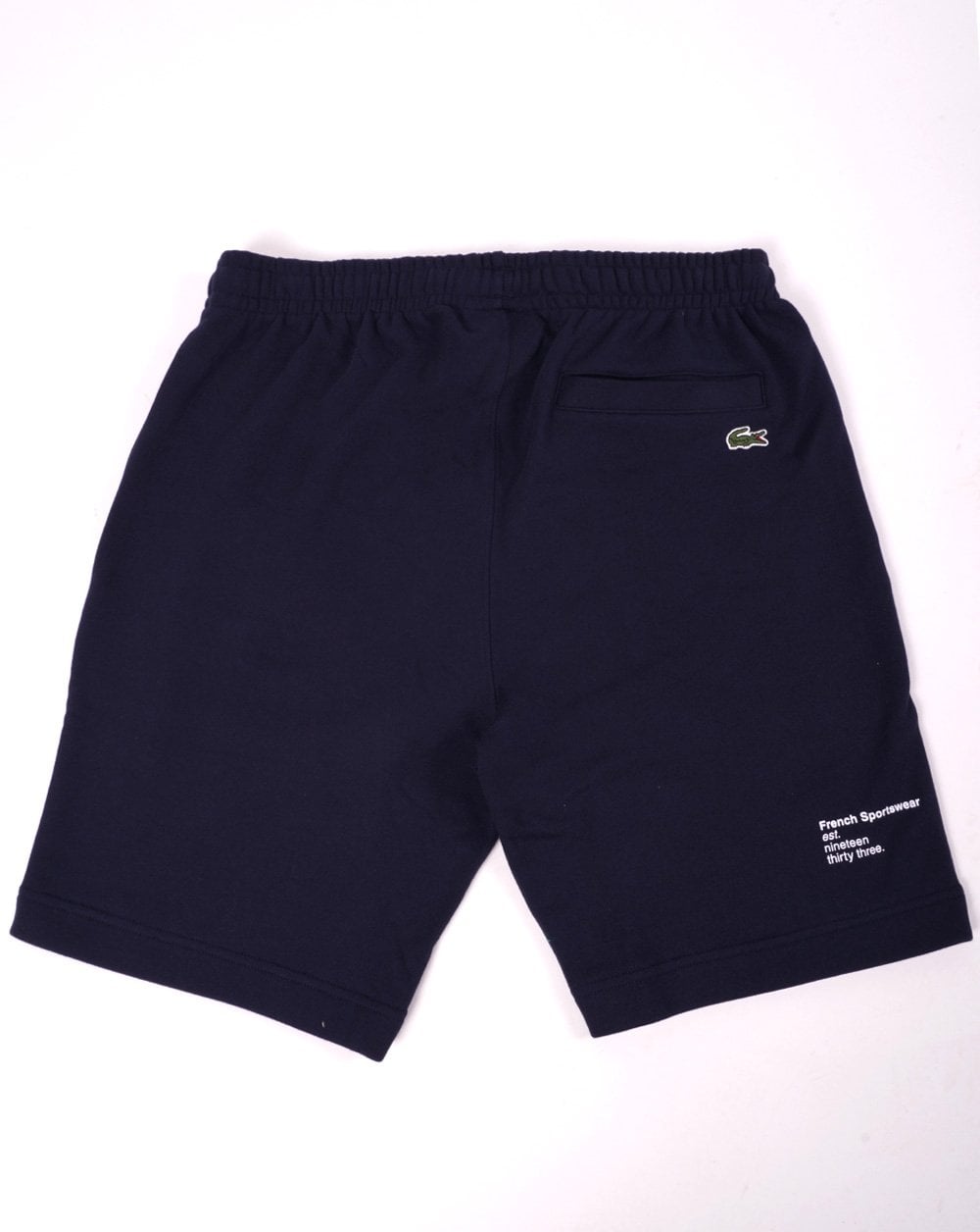 Lacoste – Bestickte Shorts in Marineblau