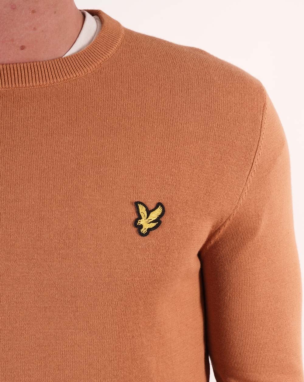Lyle &amp; Scott – Rundhalspullover aus Baumwolle in Helltoffee