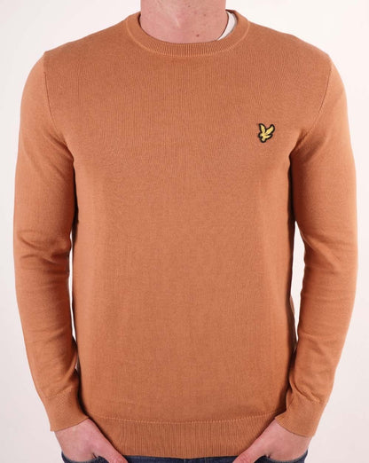 Lyle &amp; Scott – Rundhalspullover aus Baumwolle in Helltoffee