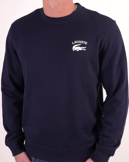Lacoste Inscription Crew Sweatshirt Marineblau