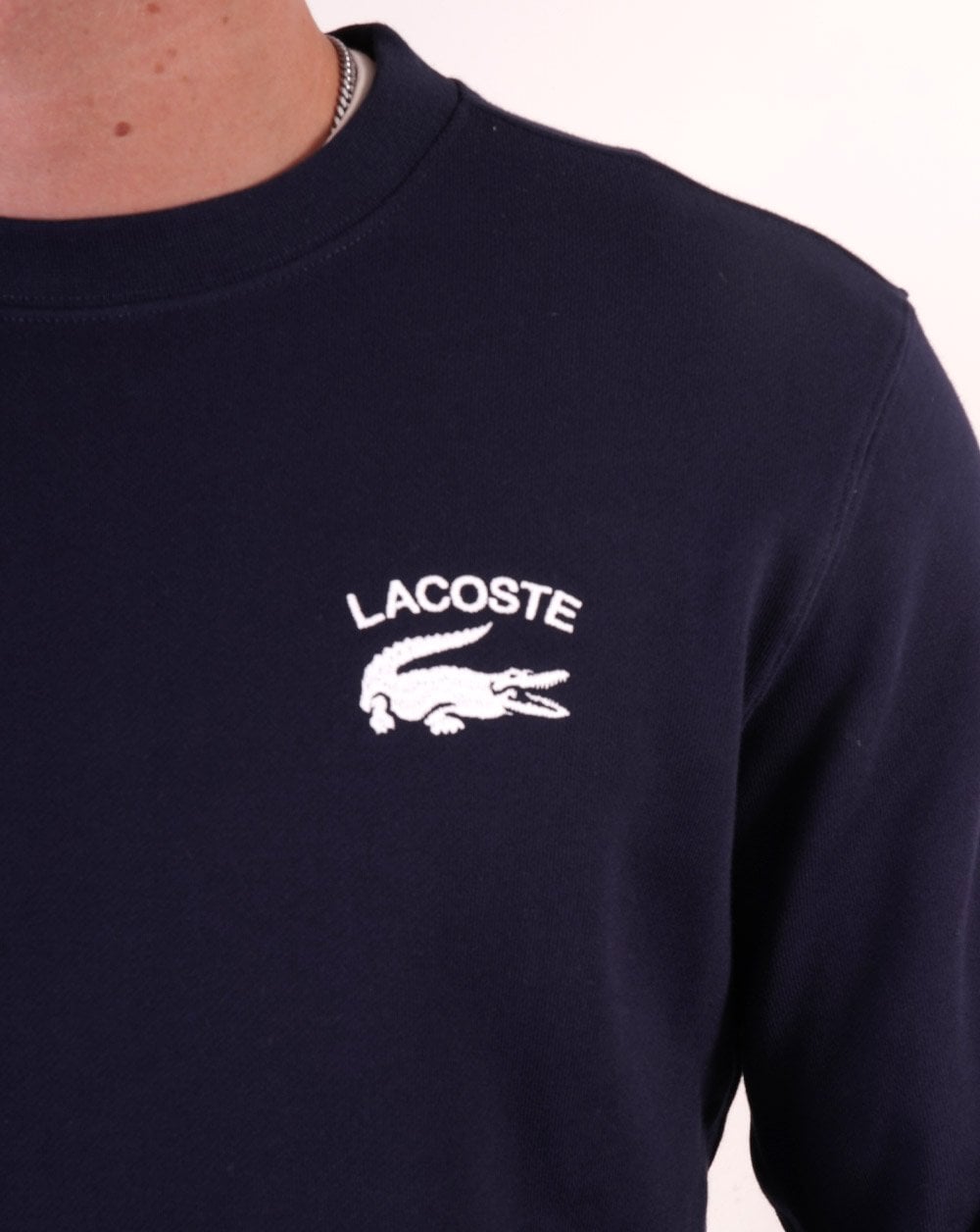 Lacoste Inscription Crew Sweatshirt Marineblau
