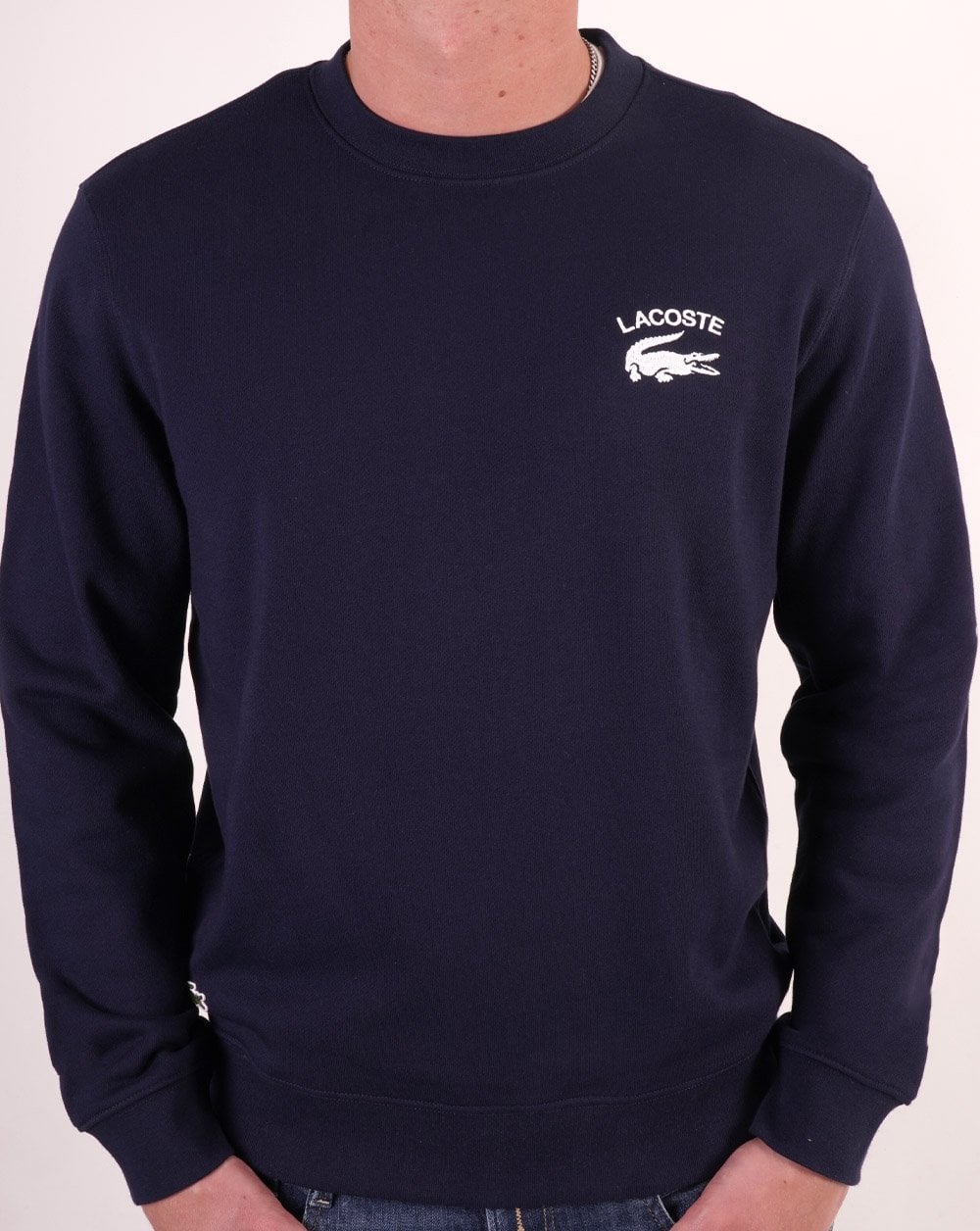 Lacoste Inscription Crew Sweatshirt Marineblau