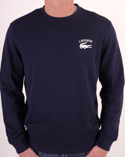 Lacoste Inscription Crew Sweatshirt Marineblau