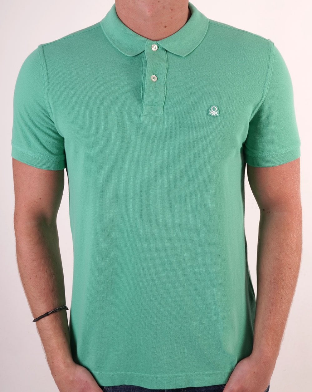 Benetton Poloshirt Hellgrün