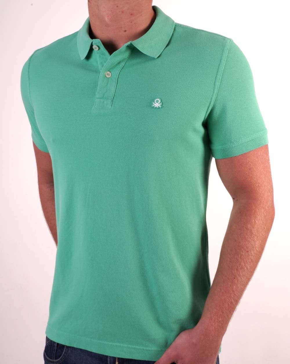 Benetton Poloshirt Hellgrün