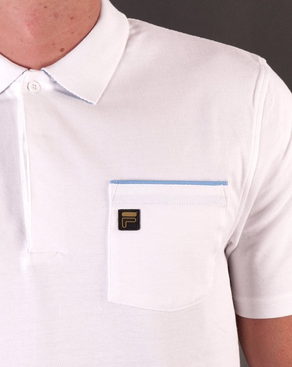 Fila Gold Bruni Poloshirt Weiß/Azurblau