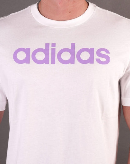 Adidas Linear Logo T-Shirt Weiß/Violett