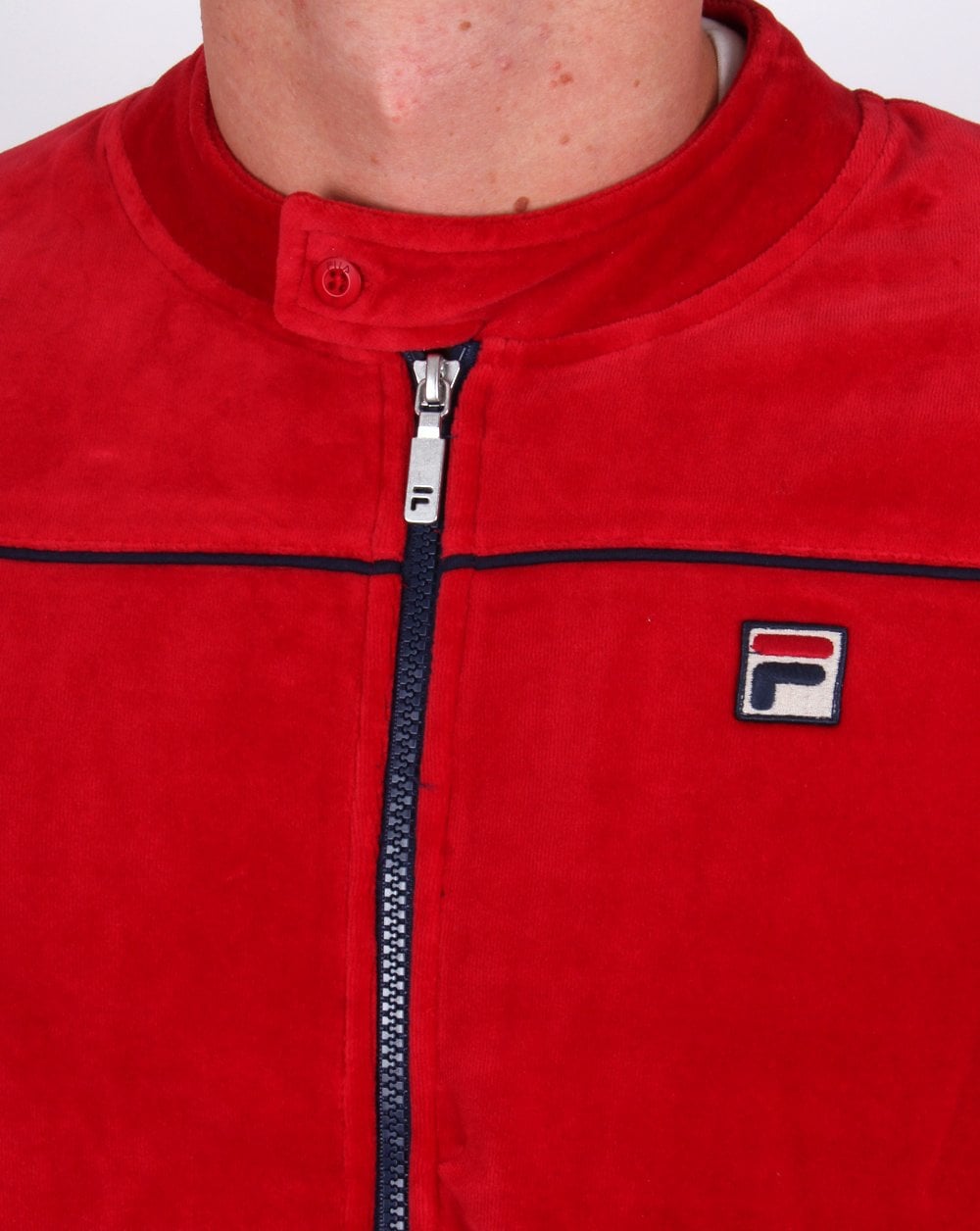 Fila Vintage Biker Velours Trainingsoberteil Dunkelrot