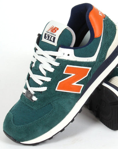 New Balance 574 Trainer Blaugrün/Weiß/Orange