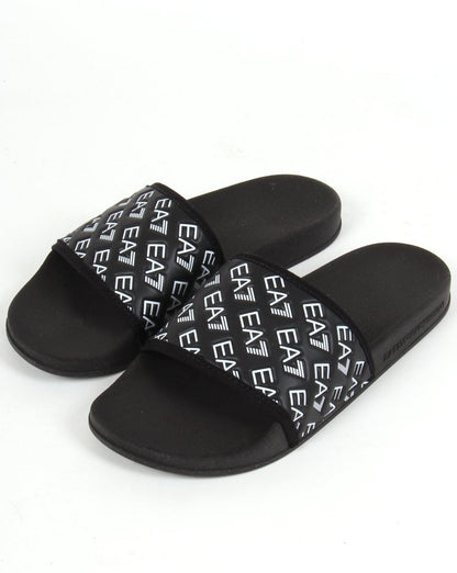 EA7 AOP Slider Schwarz/Weiß