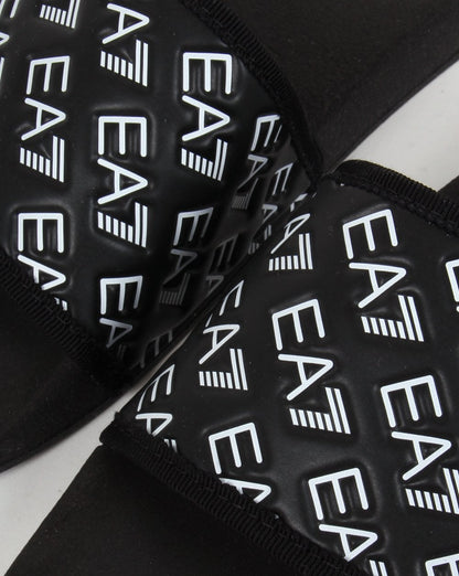EA7 AOP Slider Schwarz/Weiß