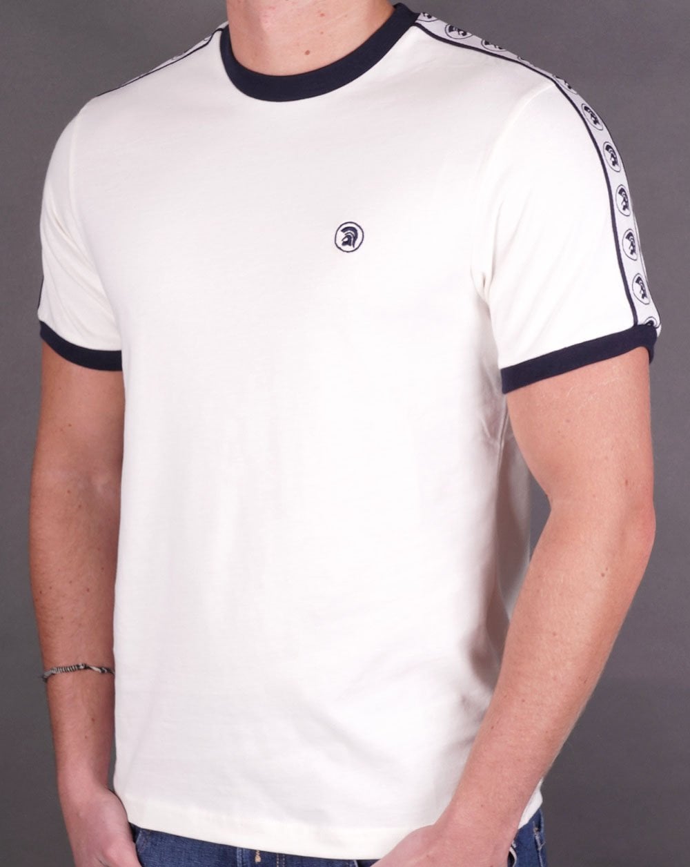 Trojan T-Shirt mit Ärmelband Ecru